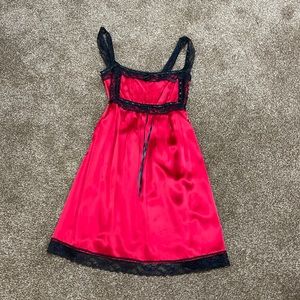 Almost brand new vintage Betsey sexy red and black lace trim dress size medium